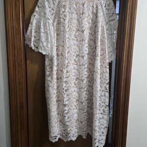 Vince Camuto Ivory Lace Overlay Dress